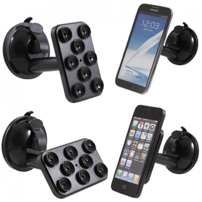 Biyomak® Araç İçi Telefon-Tablet-Navigasyon Tutucu-(8 Vantuzlu Döner Başlıklı)