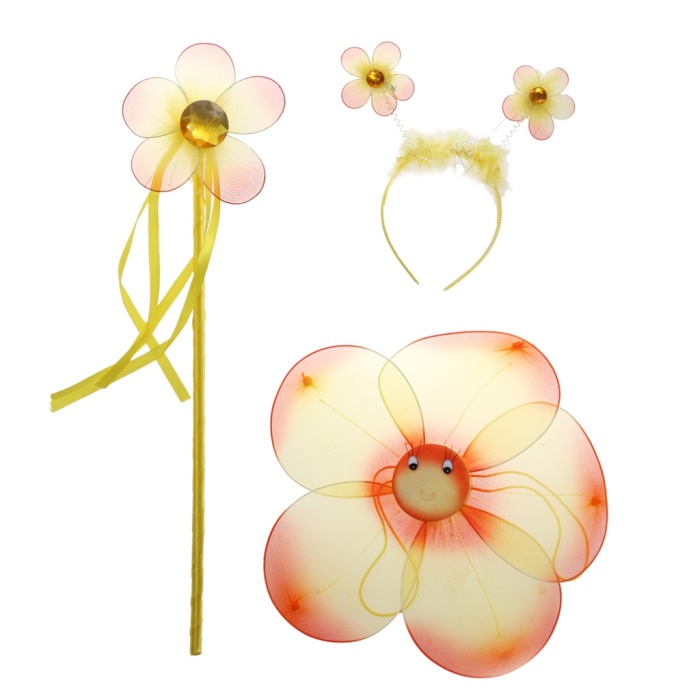 ® Çiçekli Kanat Seti 3 Parça - Sarı