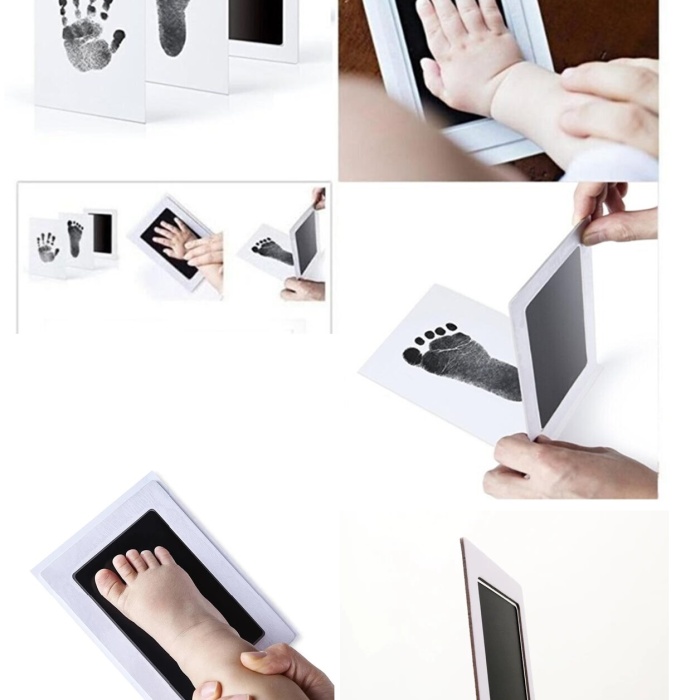 Biyomak® Bebek El Ayak Izi Fotoğraf Çerçevesi El Ayak İzi Kalıbı Seti