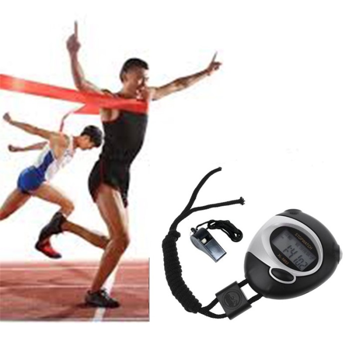 ® Su Geçirmez Spor Sayaç Zamanlayıcı Dijital Kronometre Düdük Hediye