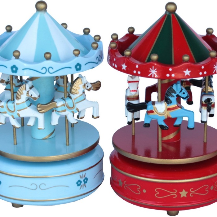 ® Nostaljik El Yapımı Atlıkarınca Müzik Kutusu