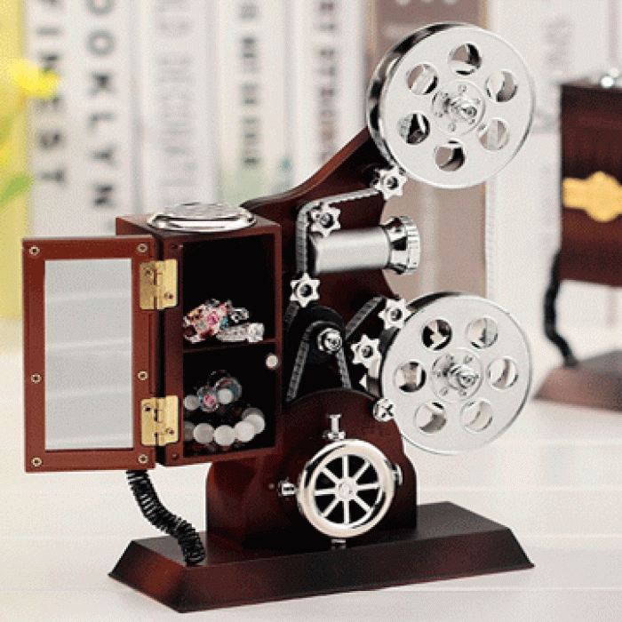 Biyomak® Projektör Şeklinde Takı Çekmeceli Müzik Kutusu