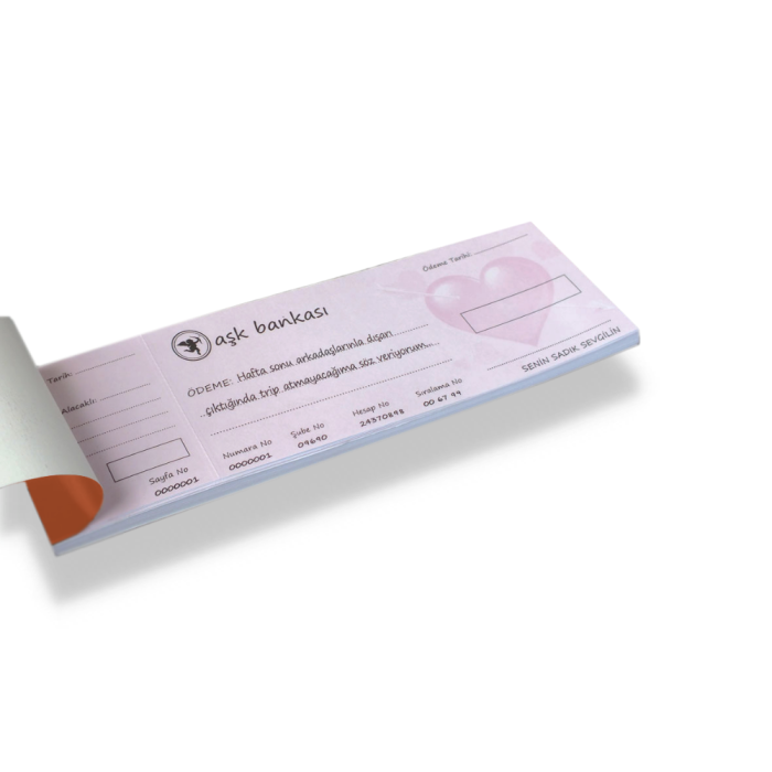 ® Yeni Ürün Aşk Çekleri