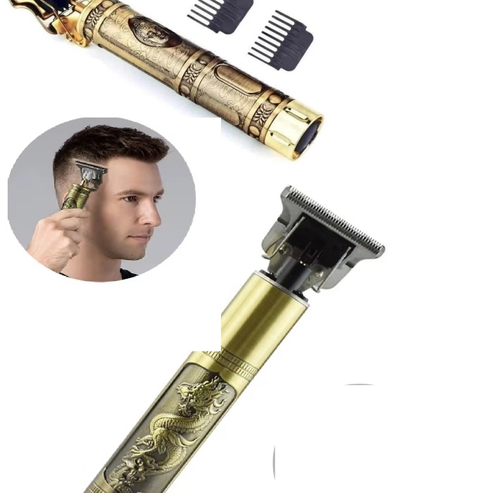 ® Gold Uçlu Vintage  Şarjlı Traş Makinesi Saç Sakal Ense Çizim Vucüt Kılı Tıraş Makinası