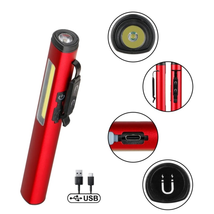 Biyomak® Profesyonel Şarjlı Mıknatıslı El Feneri Oto Feneri Çok Amaçlı Aydınlatma Çözümü