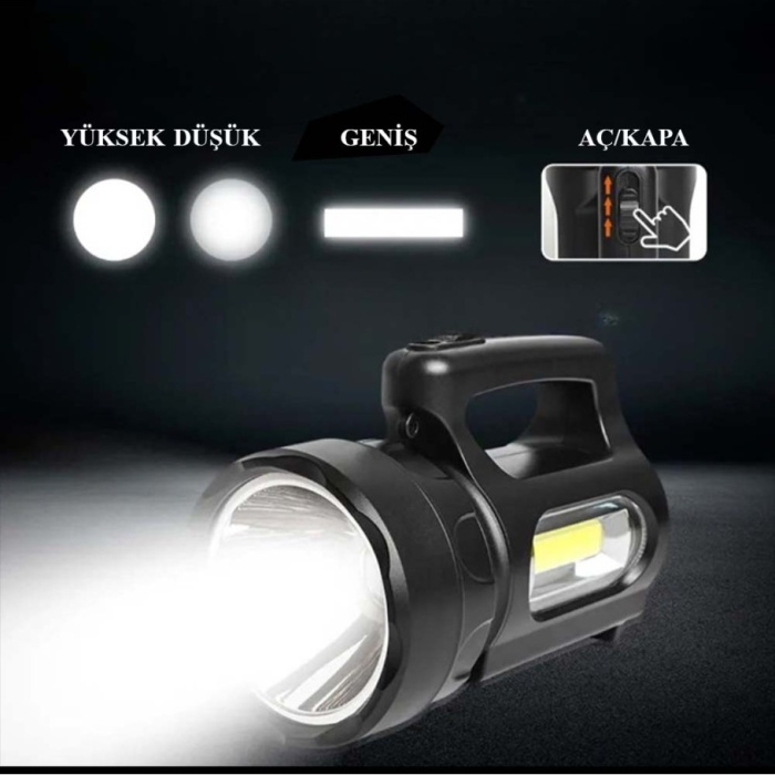 Biyomak® Profesyonel Ultra Güçlü LED El Feneri - Yüksek Performanslı 900 Lümen Aydınlatma