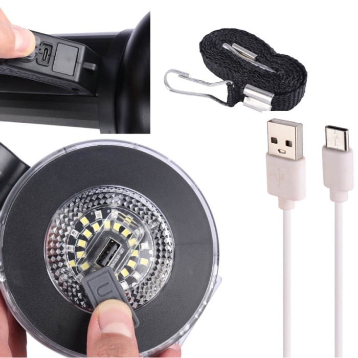 Biyomak® Taşınabilir Solar Şarjlı LED Fener Powerbank Özellikli Kamp ve Acil Durum İçin Süper Parlak Işık