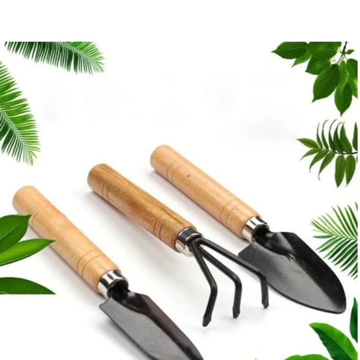 ® 3 Parça Bitki Hobi Seti - Bahçe Saksı Sukulent  Bakım Çapa-Tırmık-Kürek