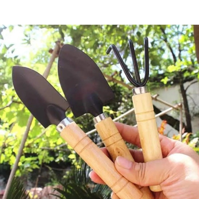 ® 3 Parça Bitki Hobi Seti - Bahçe Saksı Sukulent  Bakım Çapa-Tırmık-Kürek