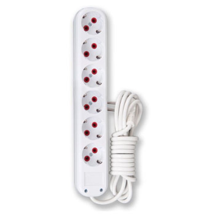 ® 3 Mt. Kablolu 6 lı Topraklı Grup Priz