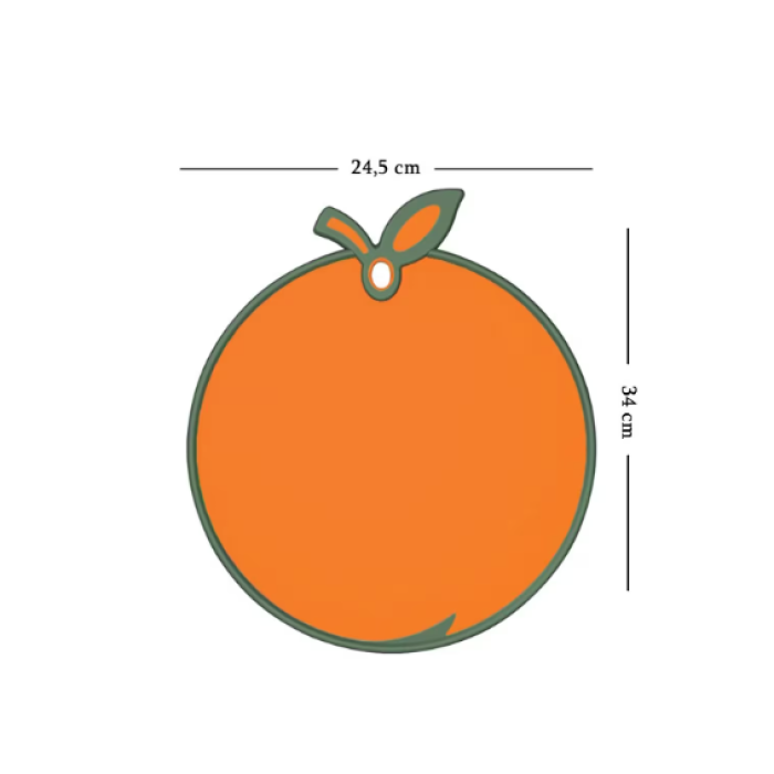 ® Portakal Figürlü Kaydırmaz Kesme Tahtası Doğrama Panosu