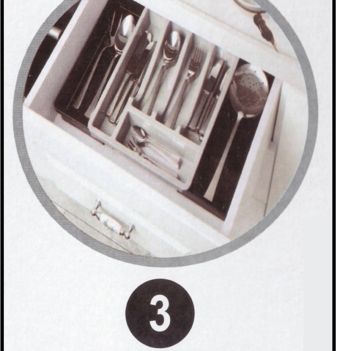 ® Kayar Kaşıklık Organizeri - 3 Aşamalı Sürgülü - Sağ Sol Açılır