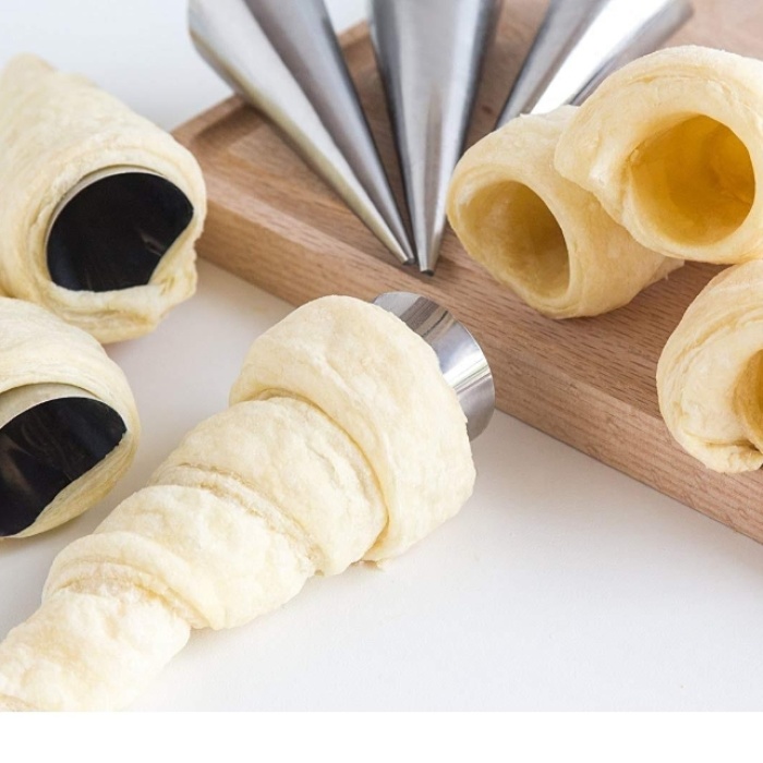 ® Kornet Kurabiye Şekil Verici - Paslanmaz  Korneo Kalıbı 6 lı