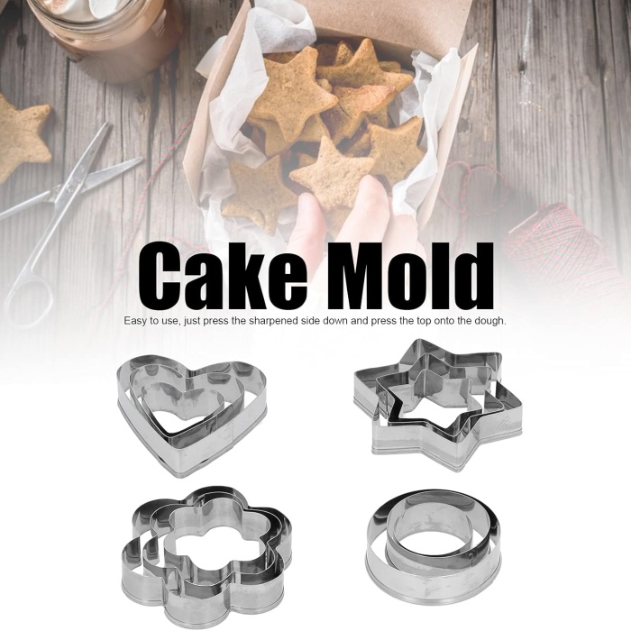 ® Kek Kalıbı - Bisküvi Kalıbı - Fondan Kalıbı 12 Adet