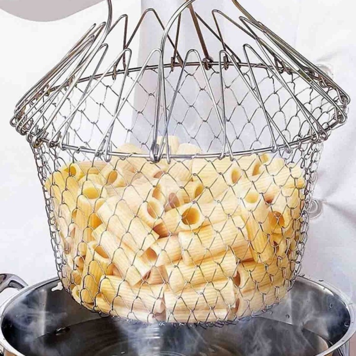 ® Çok Fonksiyonlu Pratik Süzgeç Katlanır - Kızartma Haşlama Aparatı -Chef Basket