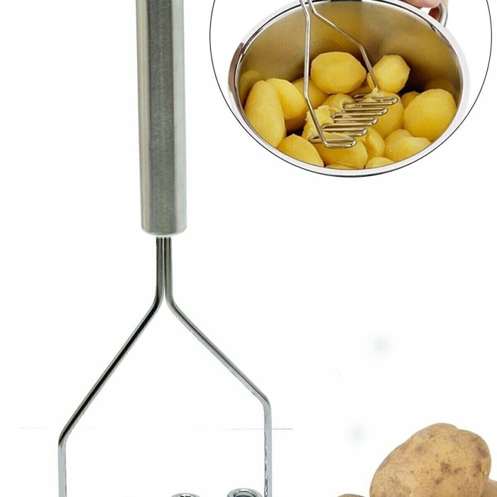 ® İnox Paslanmaz Metal Patates Ezici Püre Yapıcı 27 cm