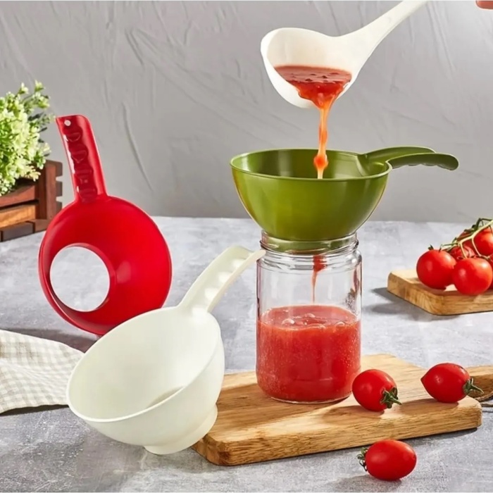 ® Kavanoz Hunisi - Konserve Reçel Hunisi Geniş Ağızlı - Saplı