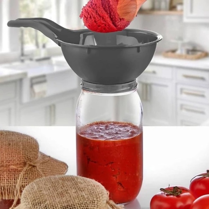 ® Kavanoz Hunisi - Konserve Reçel Hunisi Geniş Ağızlı - Saplı