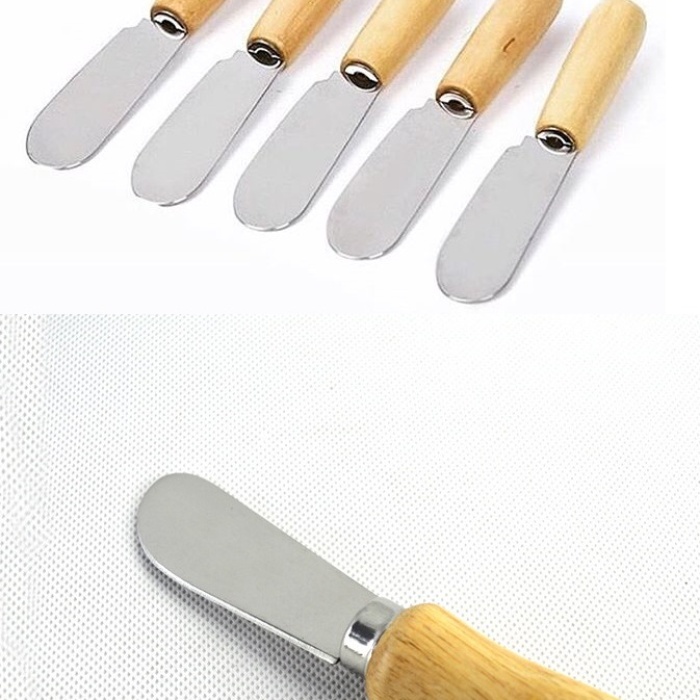 ® Tereyağı Bıçağı - Mini Spatula Ahşap Saplı 6 Adet