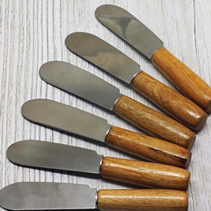 ® Tereyağı Bıçağı - Mini Spatula Ahşap Saplı 6 Adet