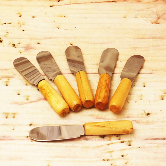 ® Tereyağı Bıçağı - Mini Spatula Ahşap Saplı 6 Adet