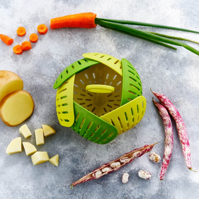 ® Plastik Katlanır Buharda Pişirme Aparatı Sağlıklı Haşlama Sepeti