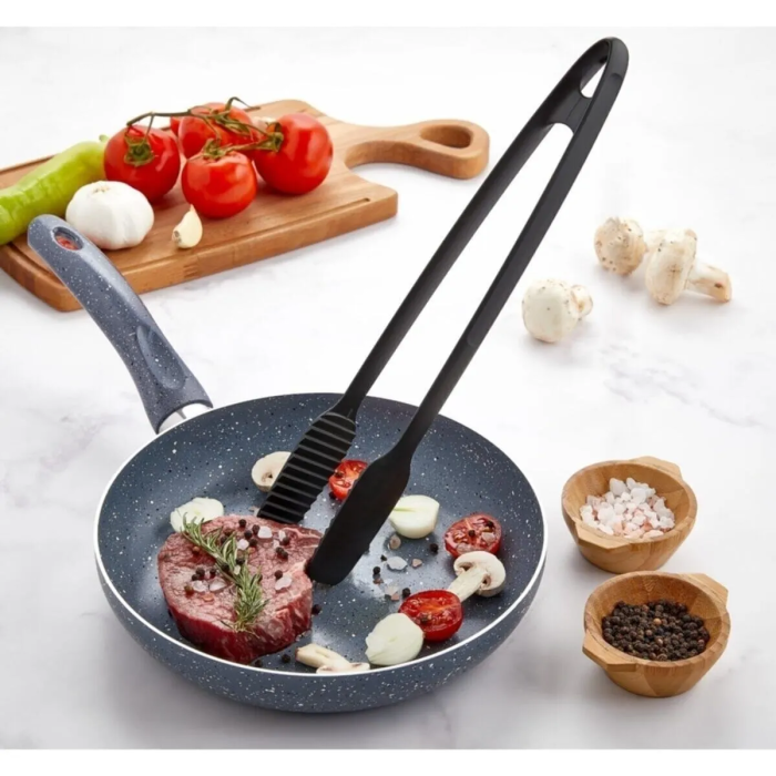 ® Maşa - 220 Dereceye Kadar Dayanıklı Yanmaz - Yapışmaz Plastik Izgara Maşası 30 Cm