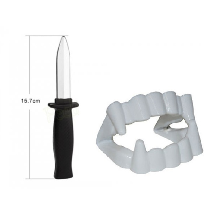 ® Vampir Dişi - Şaka Bıçağı - Tiyatro Oyun Seti 2li Set