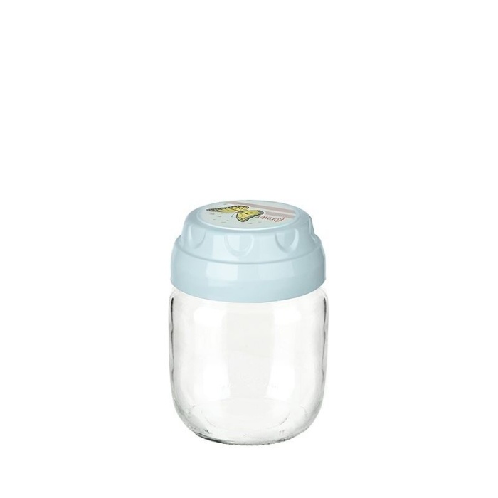 ® Vintage  Dekoratif  Desenli Cam Kavanoz 425ml - 14,3 oz