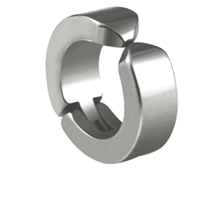 ® Erkek Küpesi - 1 Adet Çelik Kıstırmalı Küpe Paslanmaz Atmaz Çelik Gümüş Renk Küpe