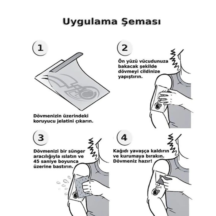® Bulutlar Melek Kanatları Geçici Dövme Şablonu Büyük Boy