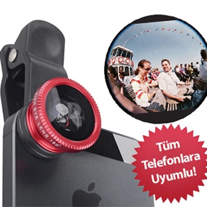 ® Balık Gözü Cep Telefonu Lensi (Tüm Modellere Uyumlu)