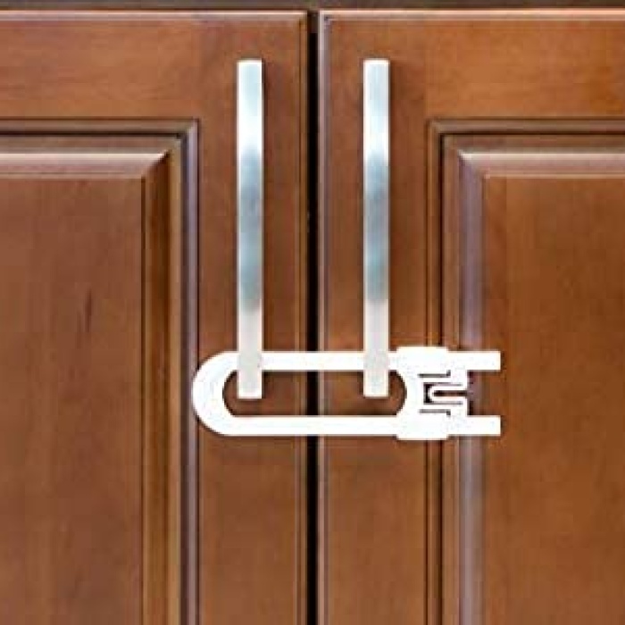 ® 4 Adet Çocuk Koruma Kilidi - Slide Dolap Çekmece Kilidi Sürgülü Kilit