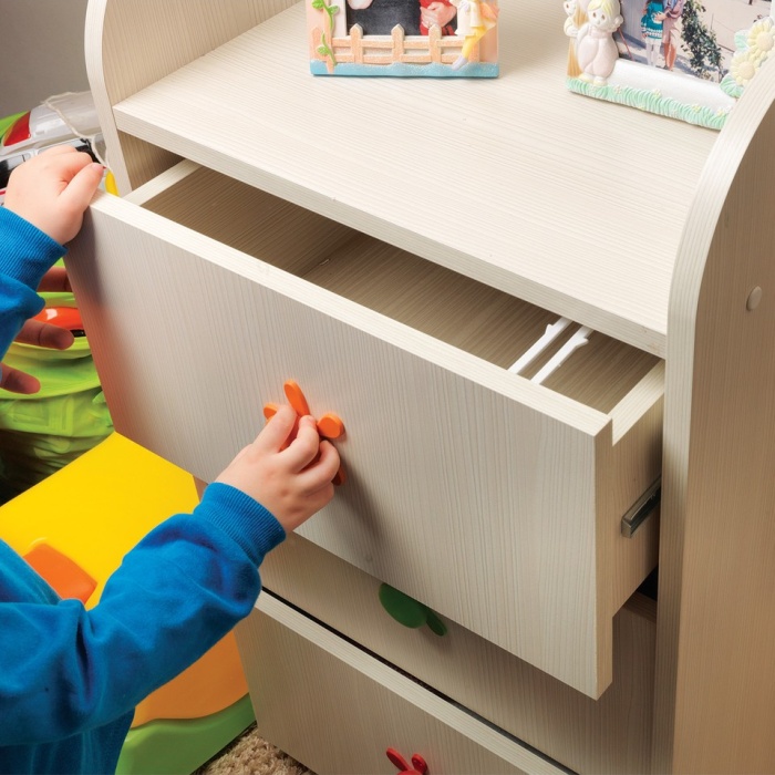 Biyomak® 4 Adet Bebek Çocuk Koruma Kilidi - Dolap Çekmece Kilidi Sürgülü Kilit