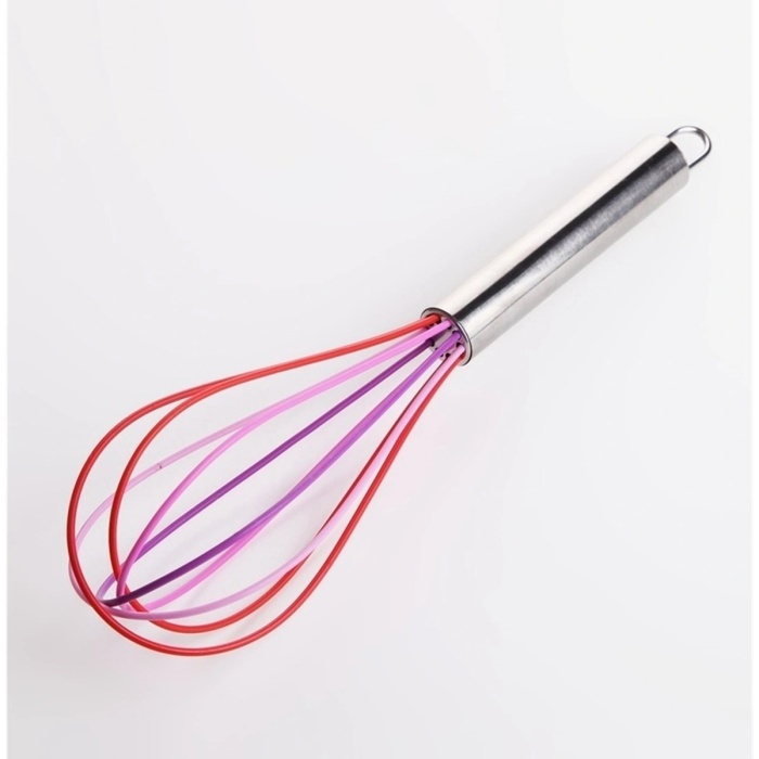 ® Silikon Çırpıcı Metal Saplı Renkli Çırpma Teli