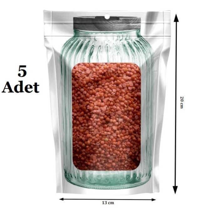 ® Kavanoz Görünümlü Kilitli Saklama Poşeti Çıtçıtlı ve Pratik Torba 5 Adet