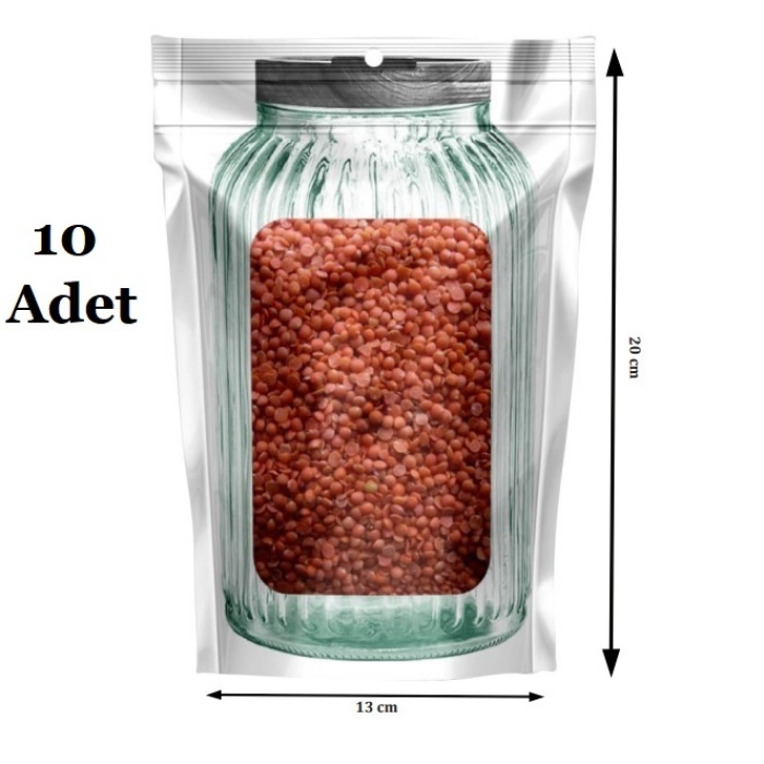 ® Kavanoz Görünümlü Kilitli Saklama Poşeti Çıtçıtlı ve Pratik Torba 10 Adet