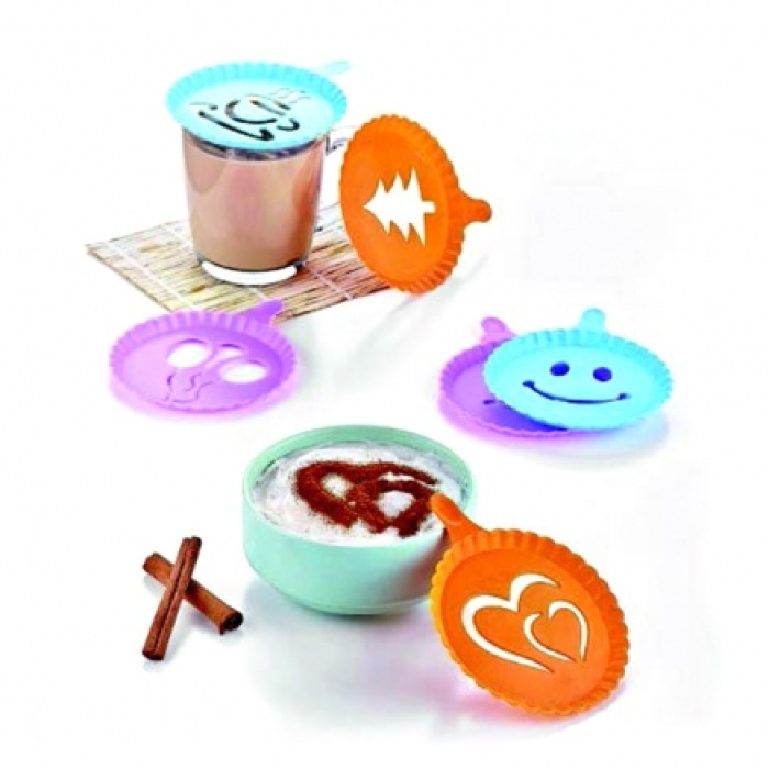 ® Renkli Kahve Süsleme Şablonları  - 4Lü Magic Süsleme Şablonu