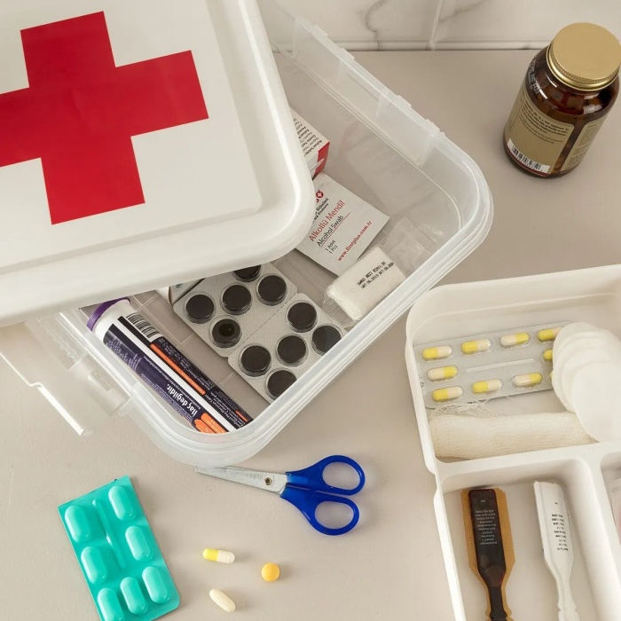 Biyomak® İlk Yardım Saklama Kutusu - Ecza Kutusu (Kızılhaç)