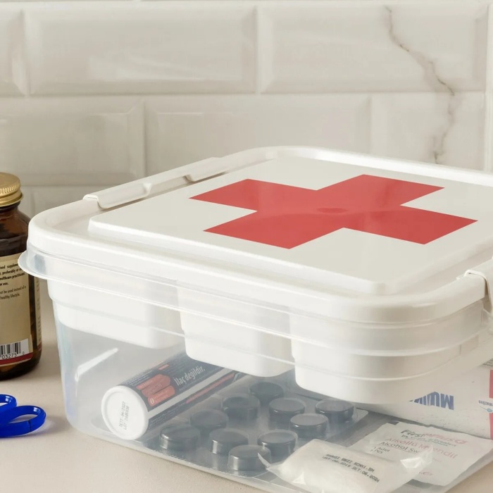 Biyomak® İlk Yardım Saklama Kutusu - Ecza Kutusu (Kızılhaç)