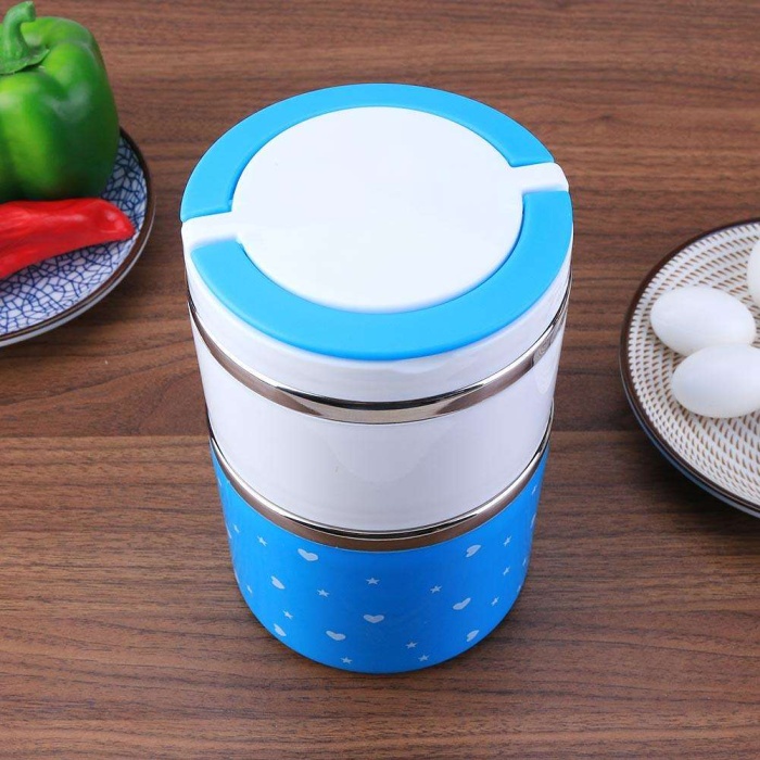 ® Yemek Termosu 2li Tutacaklı Sefer Tası - Hiper 2 Katlı Yemek Termos