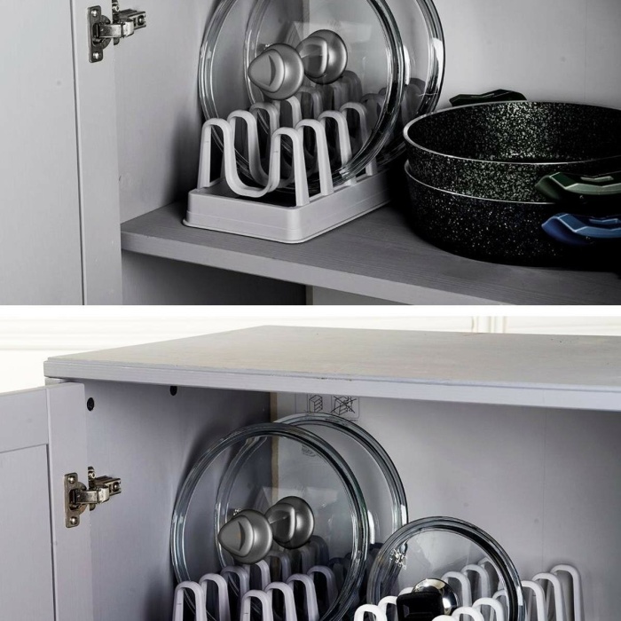 ® 6 Bölmeli Tencere Kapak Rafı - Tencere Kapak Organizeri