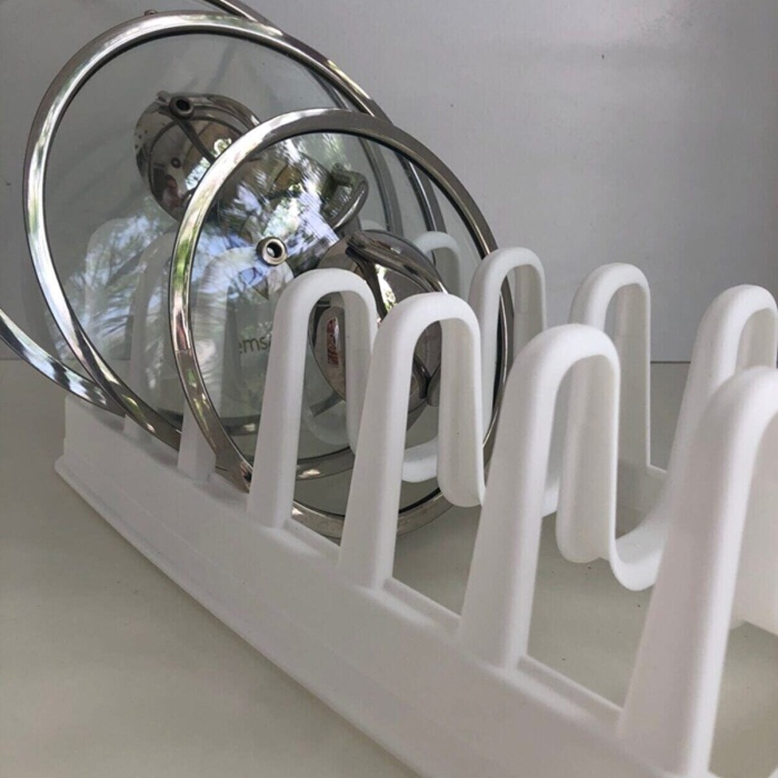 ® 6 Bölmeli Tencere Kapak Rafı - Tencere Kapak Organizeri