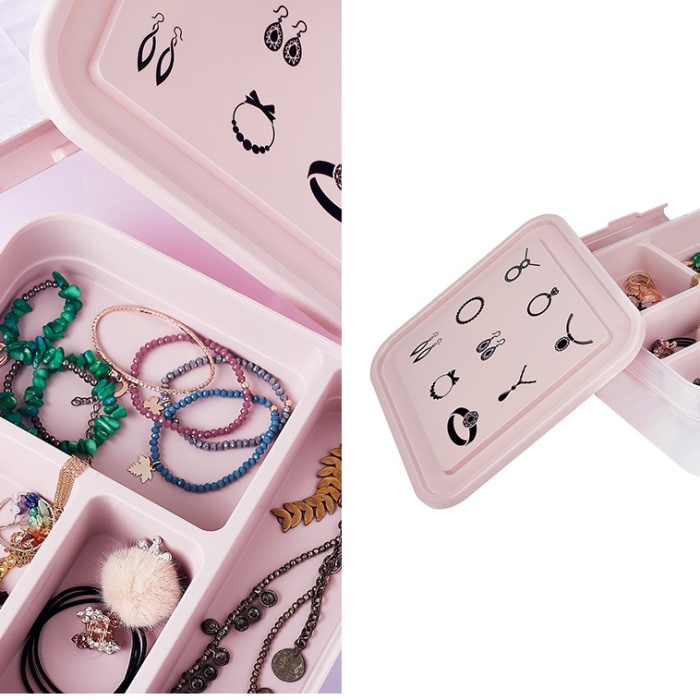 ® Bijuteri Mücevher Kutusu - Çok Amaçlı Bölmeli Takı Saklama Kutusu