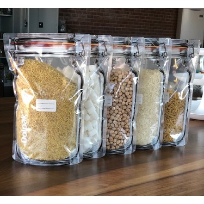 ® Kavanoz Görünümlü Kilitli Saklama Poşeti 620 ML (1 Adet )