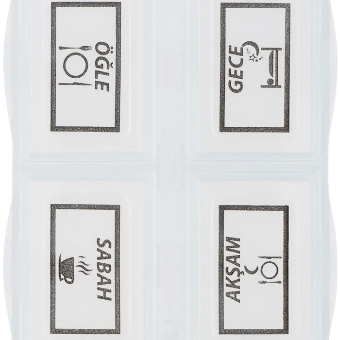 ® 3 Adet - 4 Bölmeli Günlük İlaç Saklama Kutusu