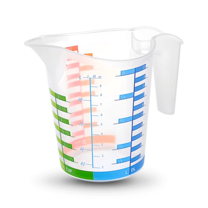 ® Ölçü Kabı Dereceli Renkli 1000 ML