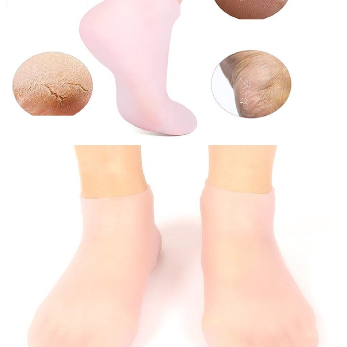® Yeni Ürün 1 çift silikon jel topuk nemlendirici çorap ayak bakımı çatlama koruyucu krem çorabı