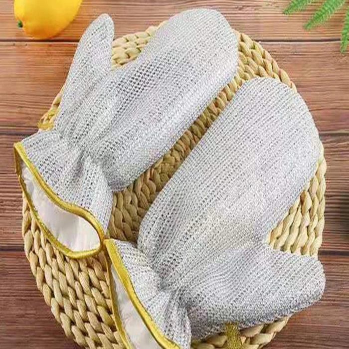 ® 2li Telli Bulaşık Eldiveni Su Geçirmez Kir Sökücü Tava Tencere Ovma Mutfak Banyo Temizlik Eldiveni