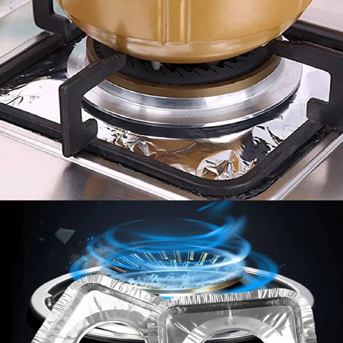 ® 20 Adet Ocak Üstü Koruyucu Leke Önleyici Isıya Dayanıklı Yıkanabilir Ocak Gözü Izgara Koruyucu Folyo